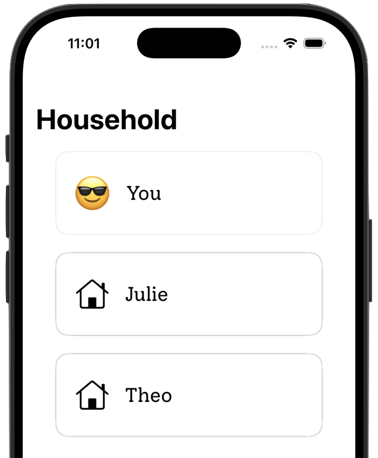 Household enjoying meals together